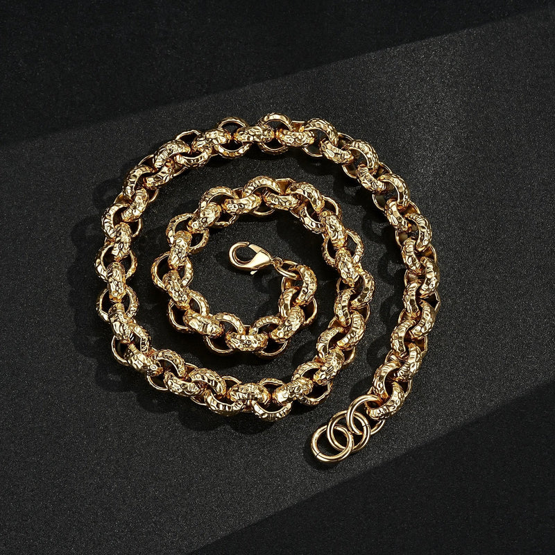 15mm 9ct Gold Filled Patterned Belcher Chain - Image 2