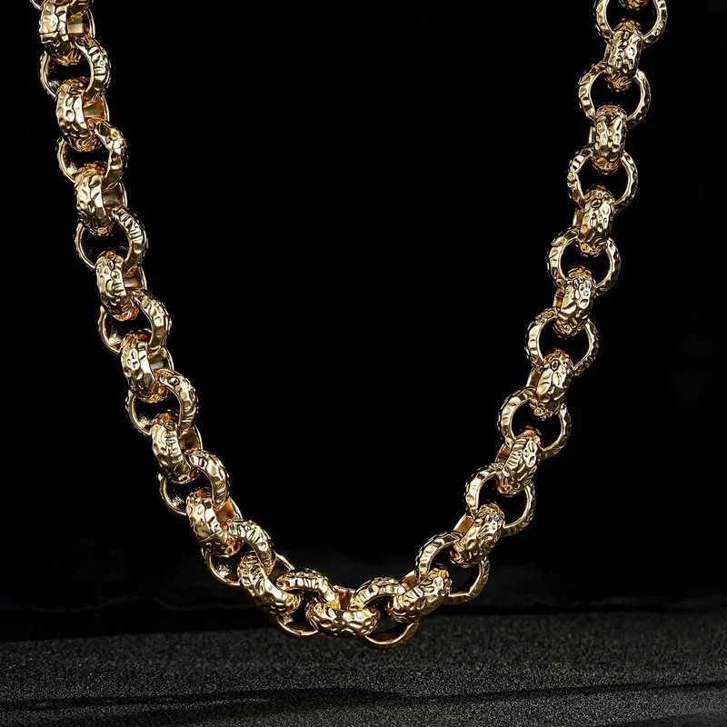 15mm 9ct Gold Filled Patterned Belcher Chain - Image 3