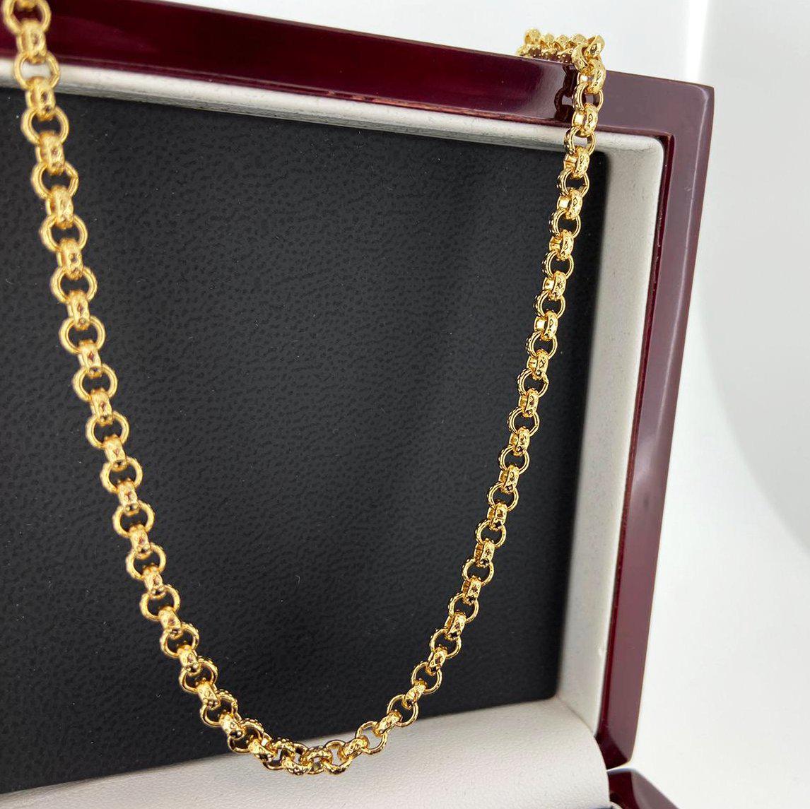 4MM GOLD DIAMOND CUT PATTERN BELCHER CHAIN - Image 3