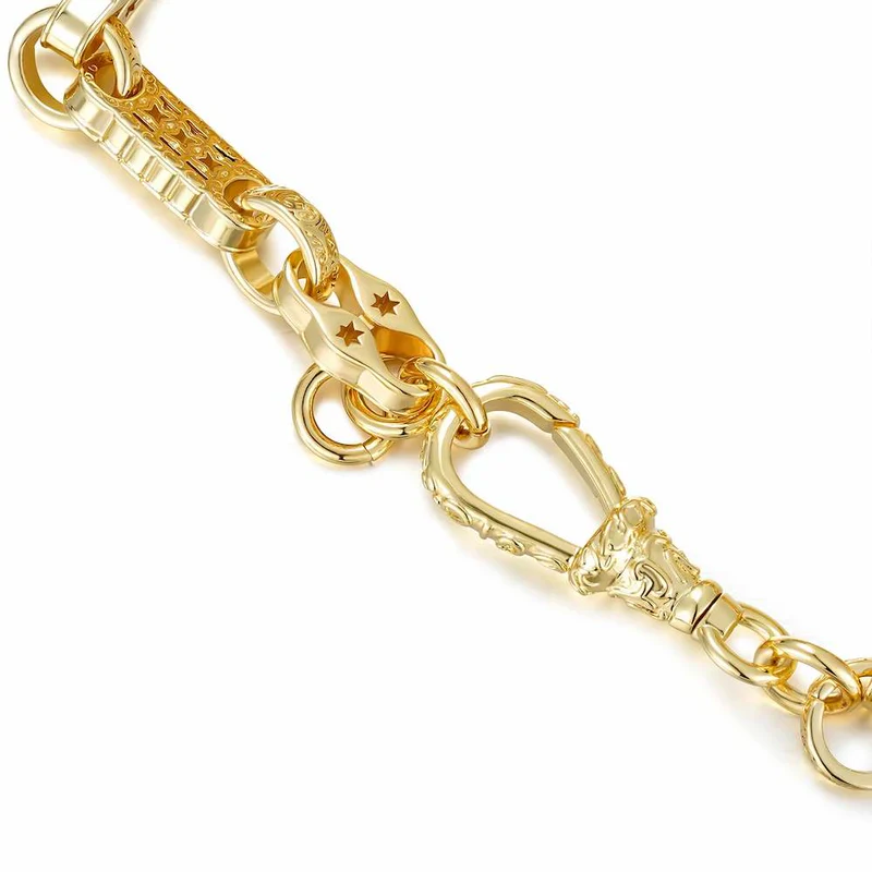 GOLD STARS AND BARS BRACELET WITH ALBERT CLASP - Image 2