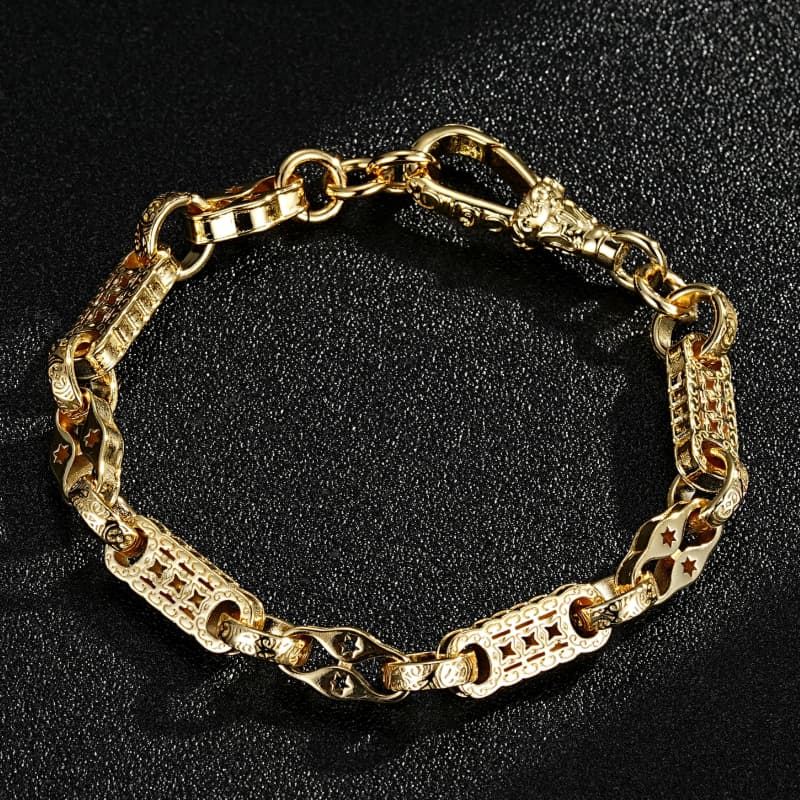 GOLD STARS AND BARS BRACELET WITH ALBERT CLASP - Image 3