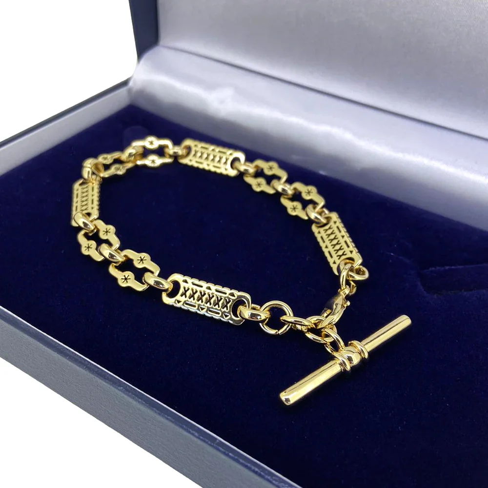 GOLD STARS AND BARS T-BAR BRACELET - Image 2