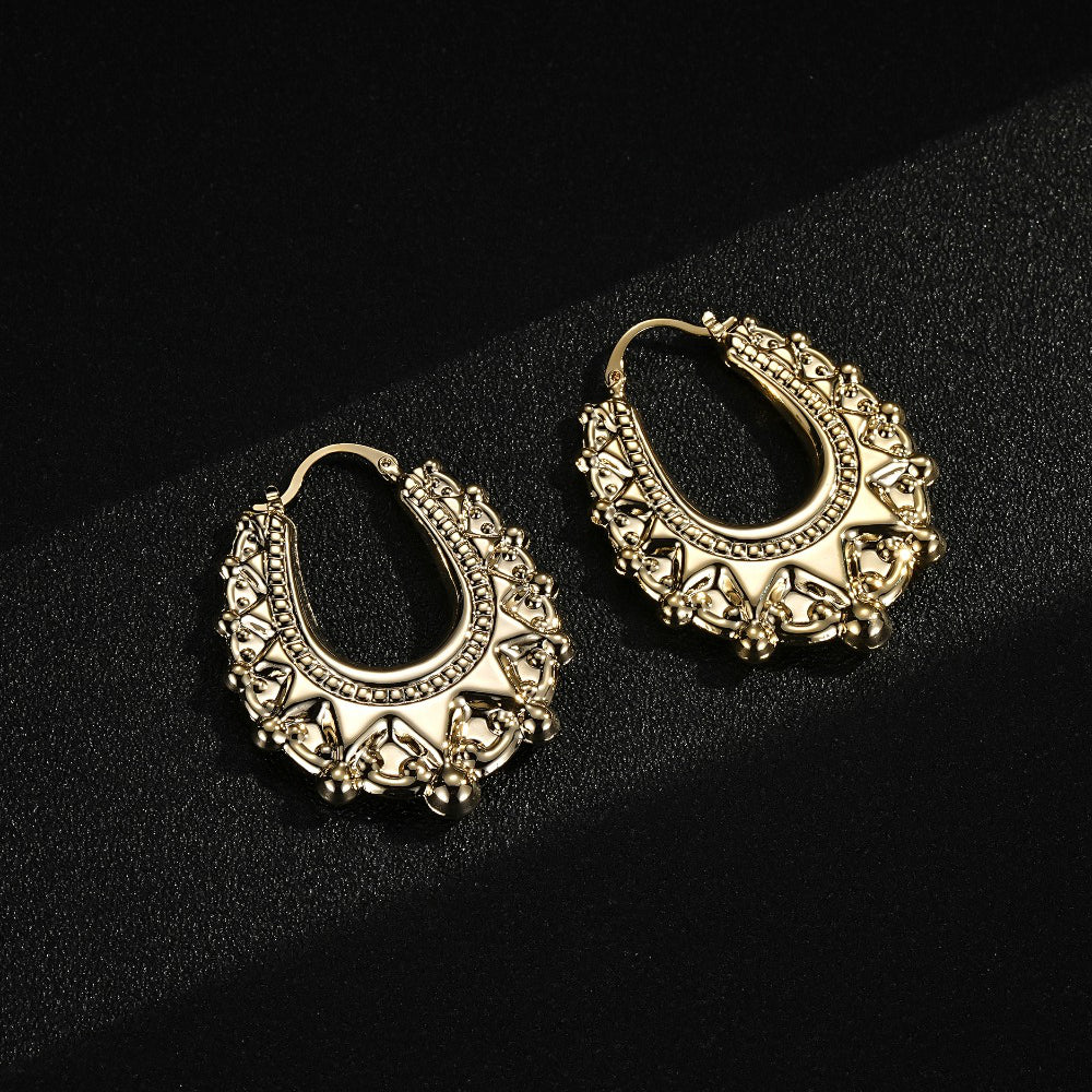 GOLD XL 48MM LONG GYPSY CREOLE EARRINGS - Image 3