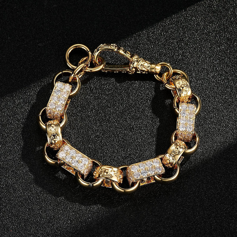 LUXURY GOLD XXL GYPSY LINK BELCHER BRACELET WITH ALBERT CLASP - Image 3