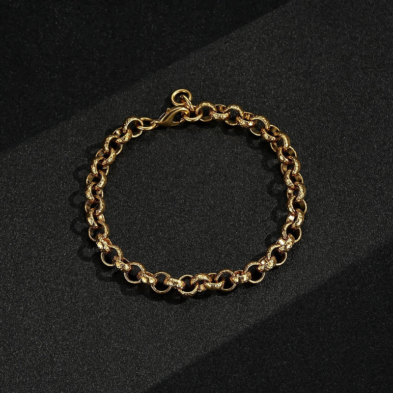 New Luxury 8mm Gold Filled & Bonded Diamond Cut Pattern Belcher Bracelet - Durable - Image 3