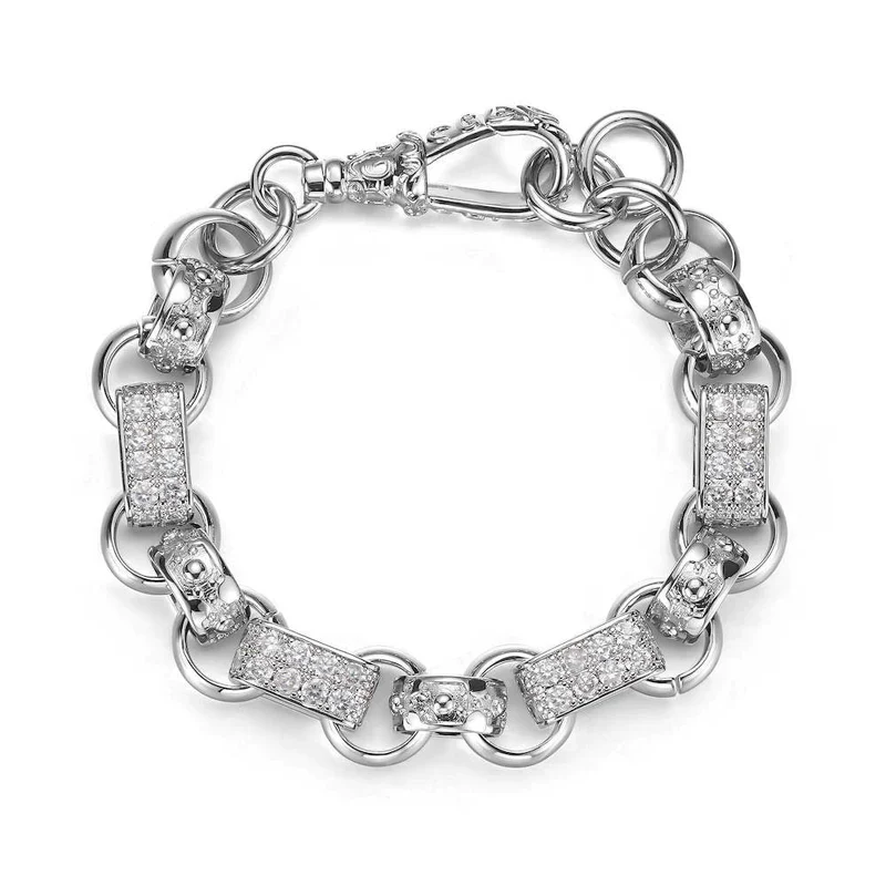 SILVER XXL GYPSY LINK BELCHER BRACELET WITH ALBERT CLASP - Image 2