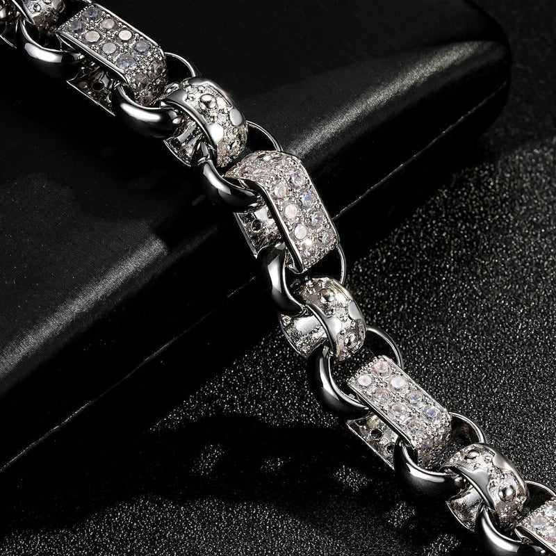 SILVER XXL GYPSY LINK BELCHER BRACELET WITH ALBERT CLASP - Image 3