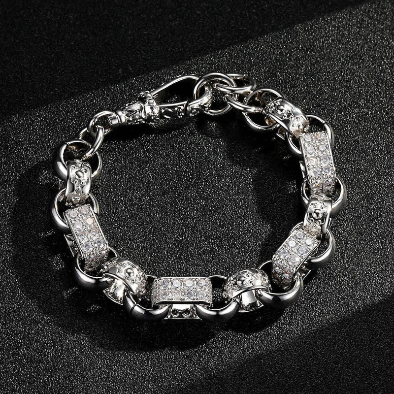 SILVER XXL GYPSY LINK BELCHER BRACELET WITH ALBERT CLASP - Image 4