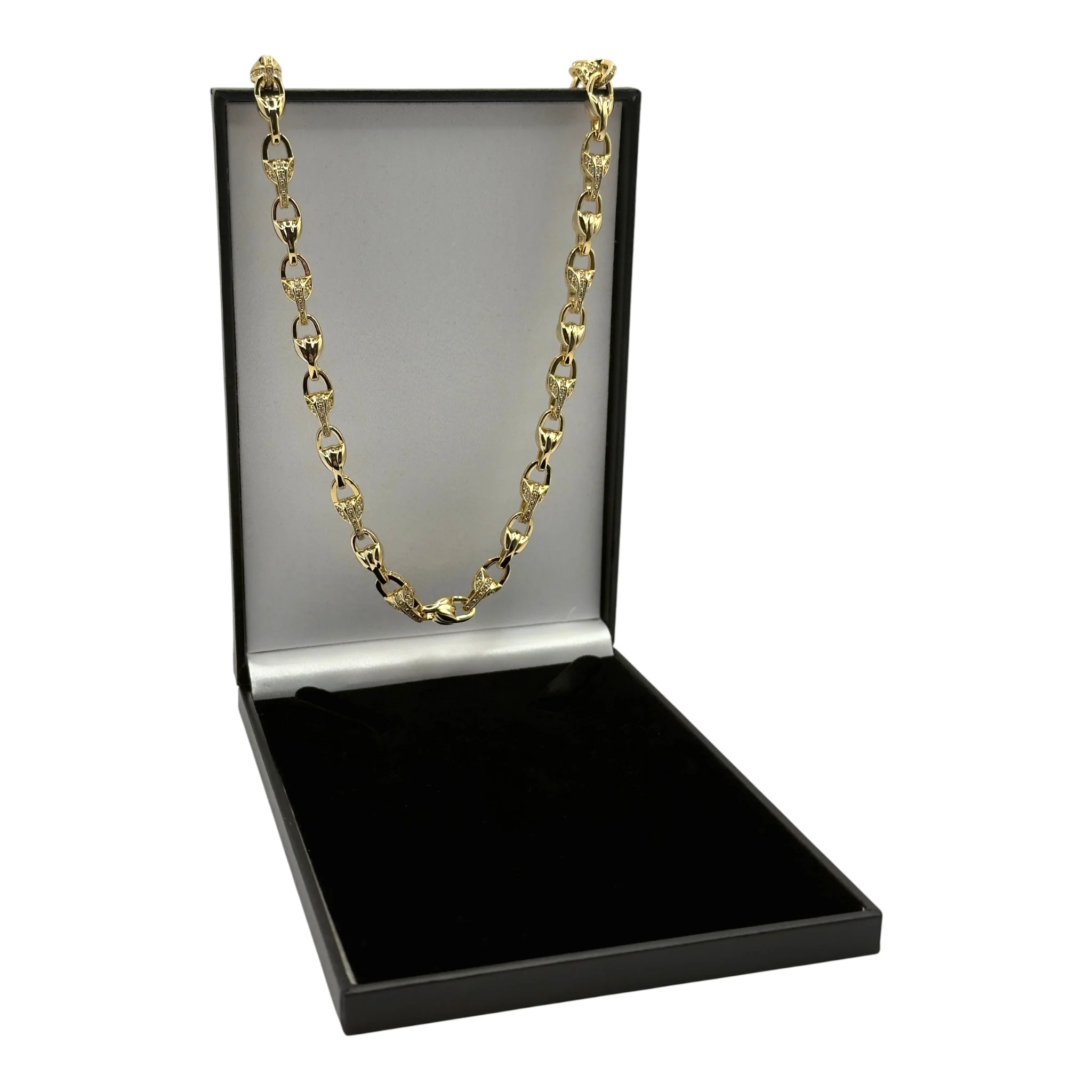 GOLD 3D TULIP NECKLACE WITH STONES - Image 2